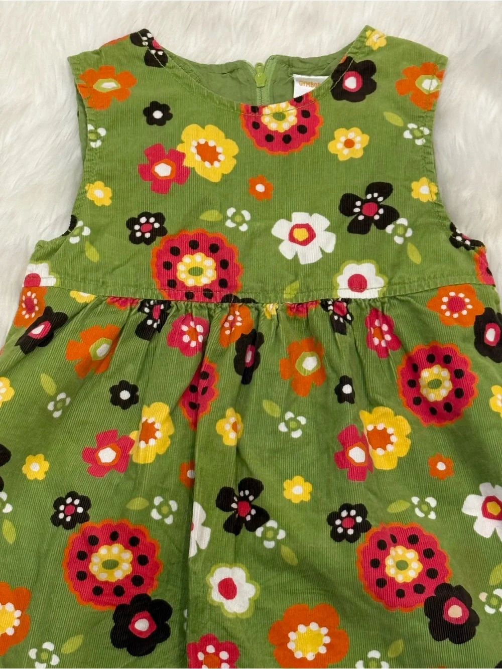Gymboree Green Floral Sundress Bright Blooms Corduroy Dress Cotton Girls Size 5T